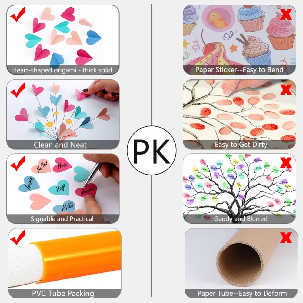 OurWarm канва для DIY Пол раскрыть запись в гостевой книге "Слон" Сердце Бумага Стикеры для предродовой вечеринки День рождения украшения