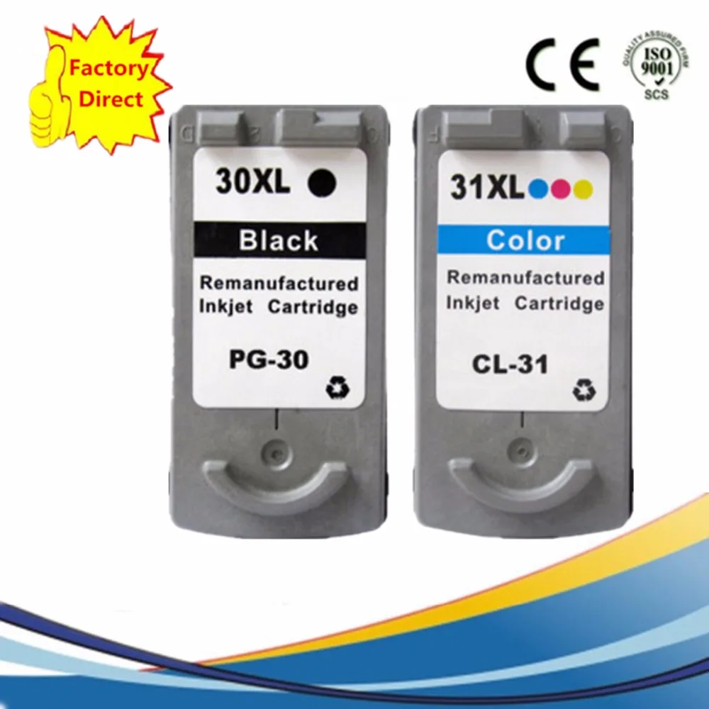 PG-30 PG30 PG 30 CL-31 CL31 CL 31 картриджи с чернилами восстановленные Pixma iP1800 iP2600 MP140 MP210 MP470 MX300