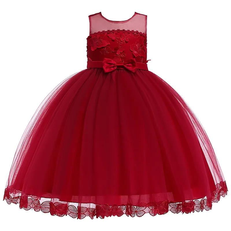 Girl Party Dress Princess Sleeveless Mesh Embroidery Christmas Dresses Toddler Kids Wedding Children Vestidos |