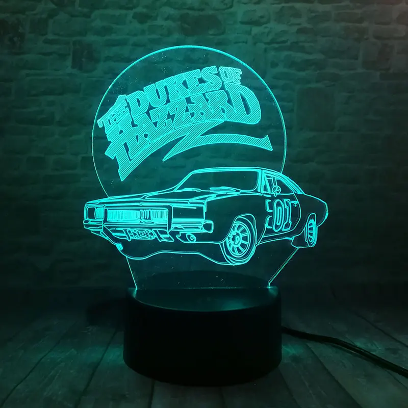 Люминесцентная модель автомобиля дукеры гамащерицы игрушки 3D ночсветильник