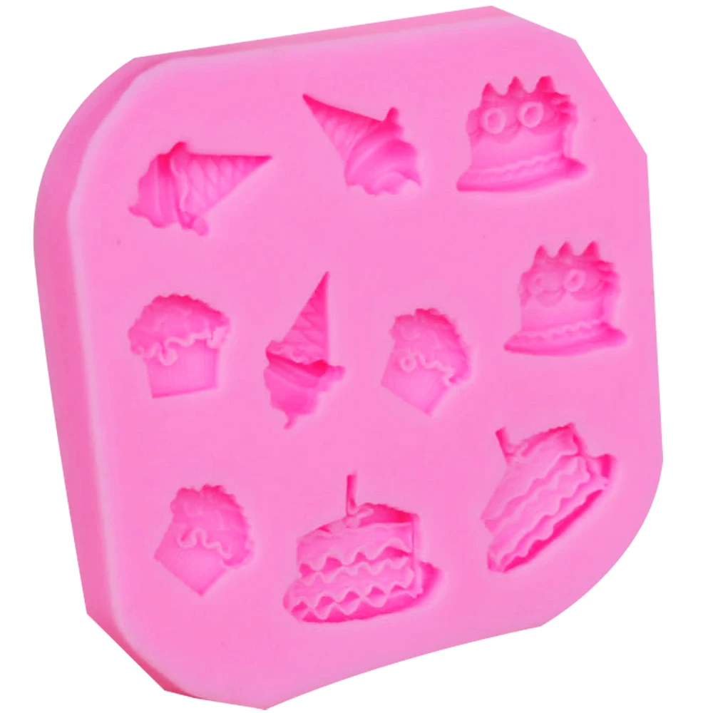 M084 3D Ice Cream 1pcs Silicone Mold for UV Resin Gumpaste Surgarcraft Icing Handmade Tool Epoxy Fondant Chocolate Moulds | Дом и сад