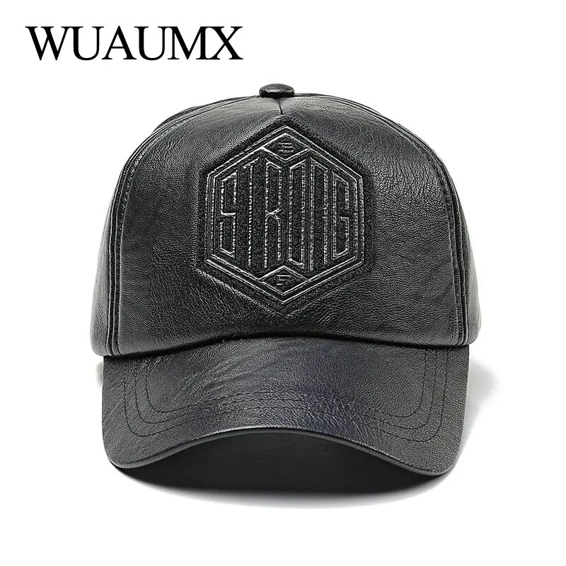 Бренд Wuaumx новые модные бейсболки из искусственной кожи для мужчин и женщин