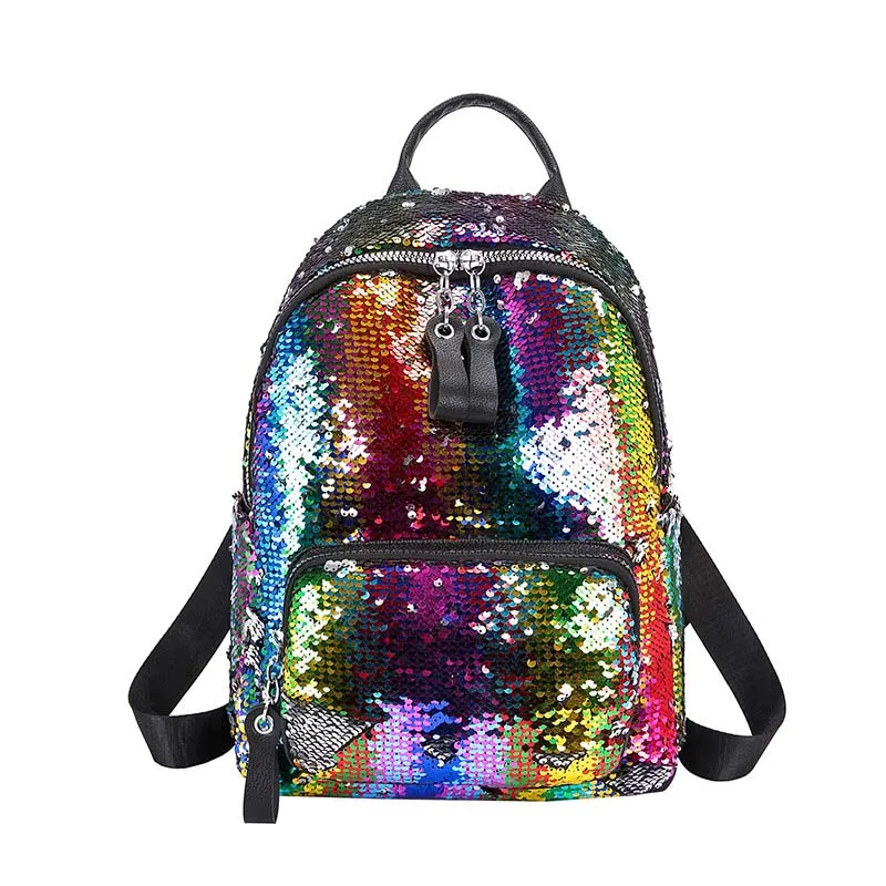 

3PCS / LOT New Sequins Backpack for Teenage Girls Fashion Bling Rucksack Students School Bag Shiny Clutch Mochilas