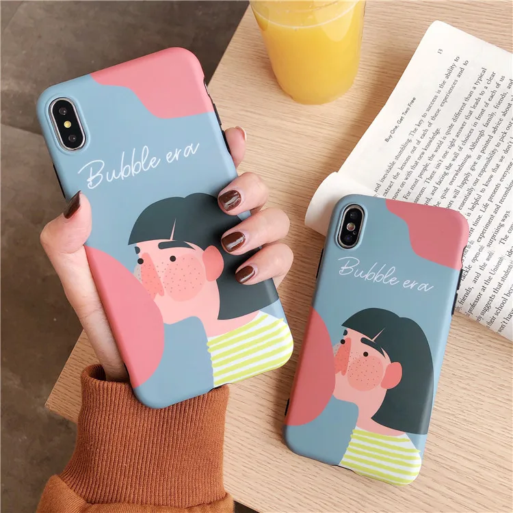 Ретро абстрактная девушка корейский чехол для телефона iPhone 7 Puls 6 6S 8 X Xs XR max Чехлы