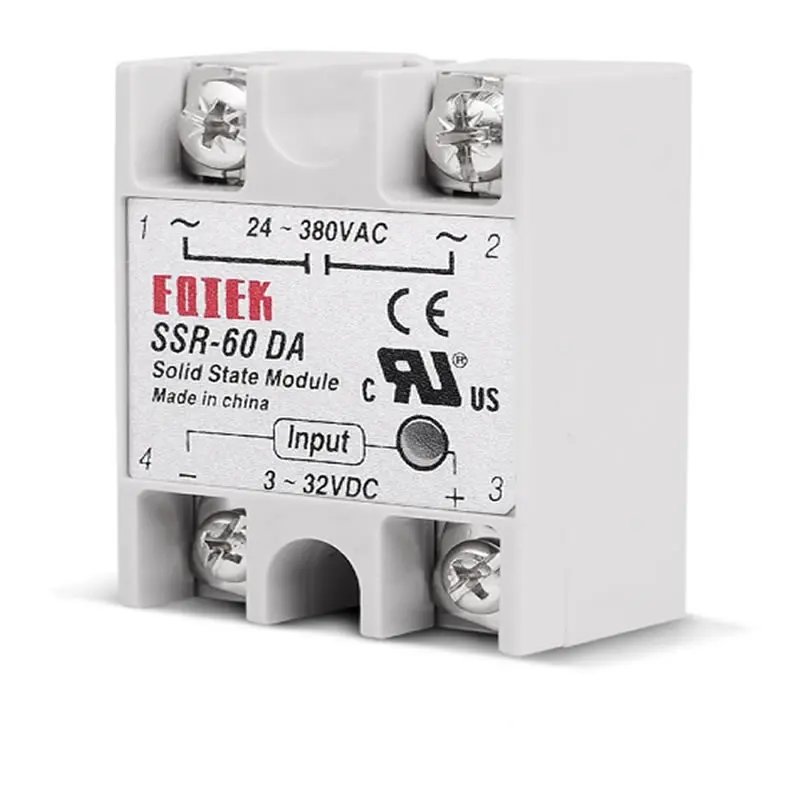 Промышленное твердотельное реле SSR 60DA 3-32 V DC вход и 24-380VAC 60A выходная нагрузка