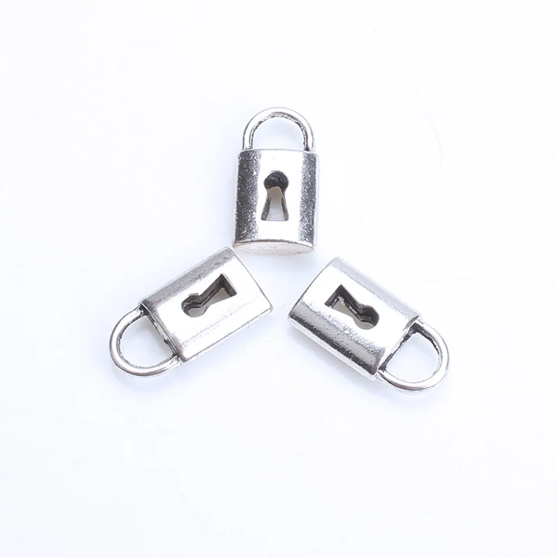 10 шт./лот Подвески с замком античное серебряное покрытие двухсторонний навесной