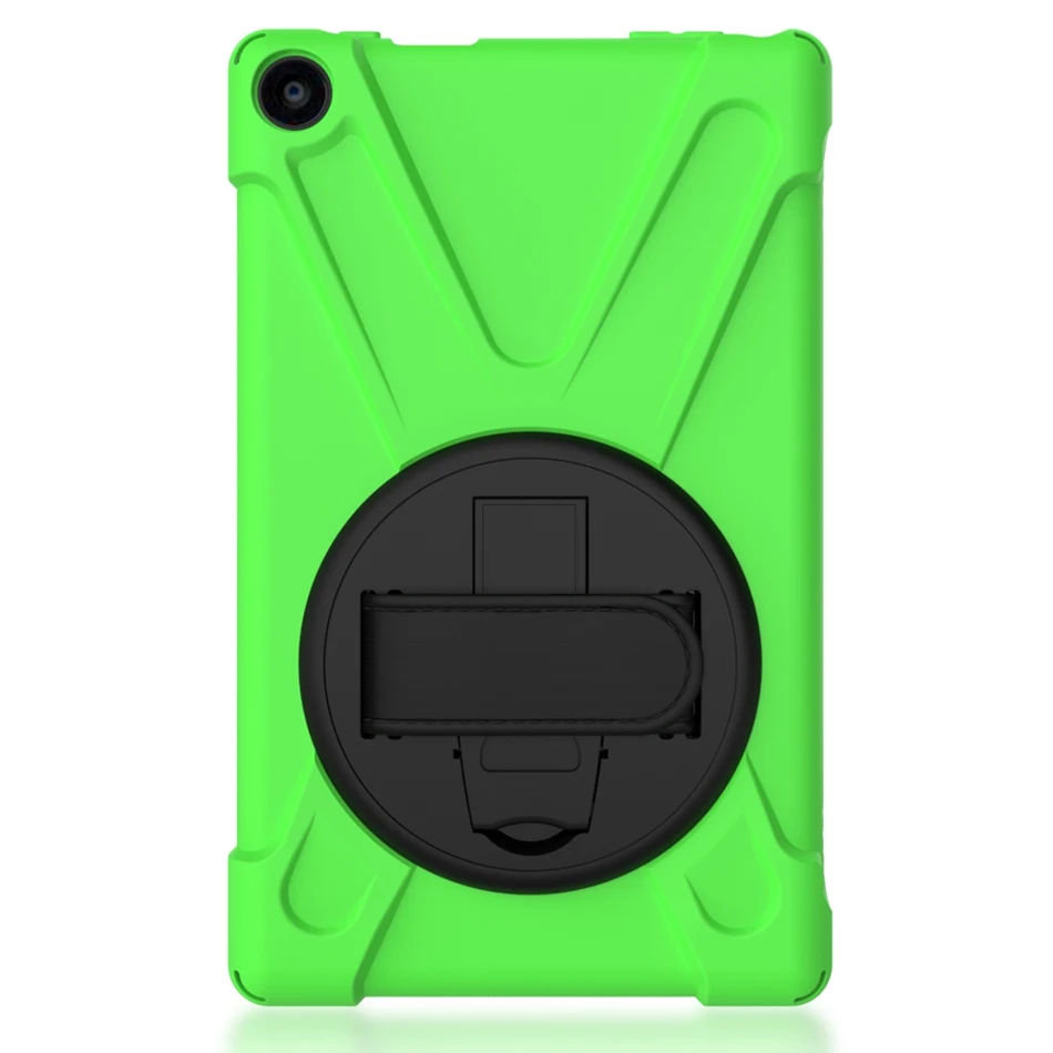 green Сверхмощный ударопрочный чехол на руку для Amazon Kindle Fire HD 8 HD8 с подставкой Гибридный детский безопасный чехол для планшета - Цвет: green