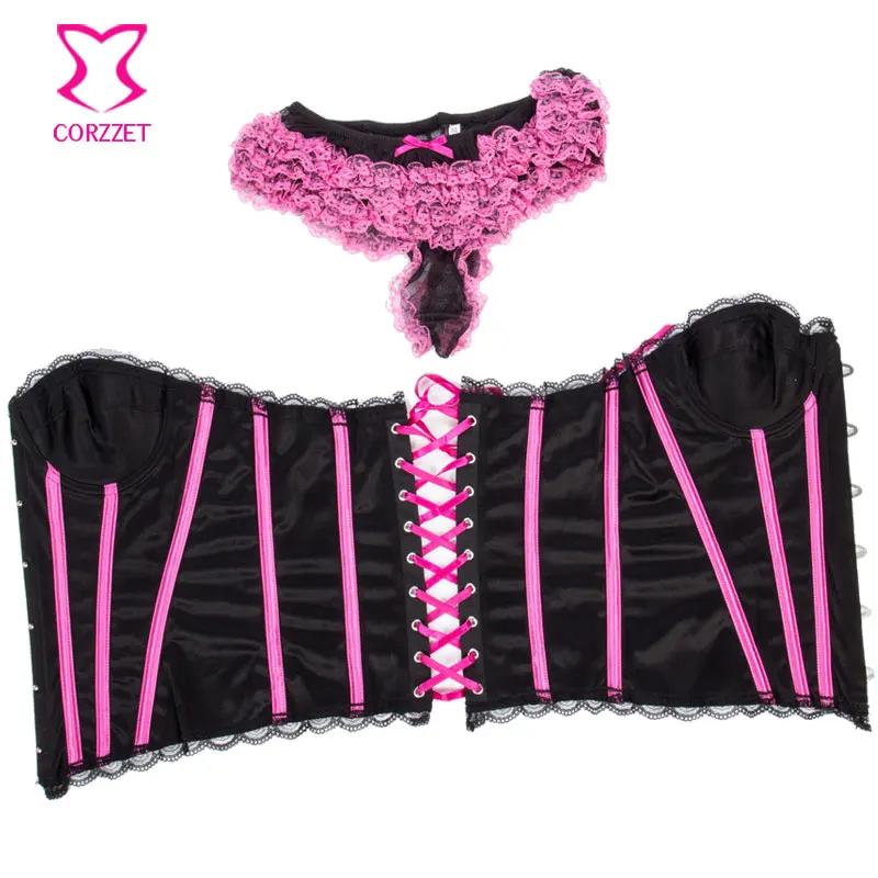 

Steampunk Gothic Black Sexy Corset Lingerie Bustier Corselet Korsett For Women Erotic Burlesque Corset Femme Clothing Corsetto