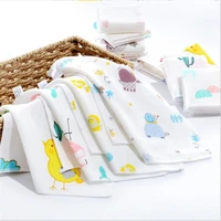 newborn baby handkerchief cartoon feed saliva infant nursing face towel soft cotton hand wipe muslin wash cloth bathing 25x25cm
