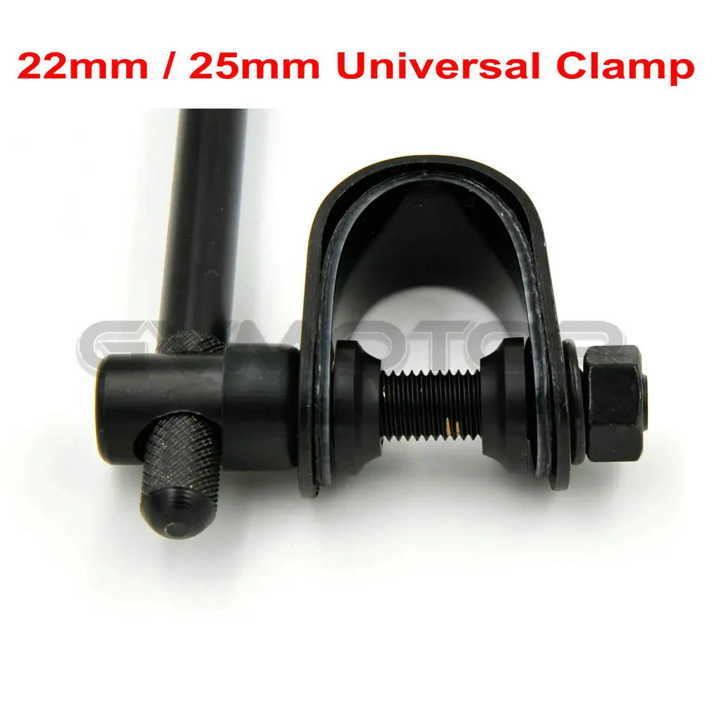 Черное винтажное зеркало заднего вида для кафе и гонщика с зажимом мопеда