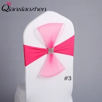 qianxiaozhen 10pcs cloth bow knot chair sashes bow cover chair sashes tulle wedding decoration mariage party decoration