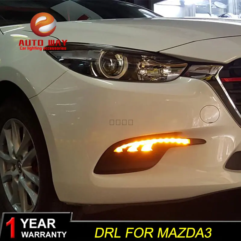 12 В 6000 К светодиодный DRL Дневной ходовой светильник чехол для Mazda 3 M3 противотуманная фара рамка противотуманный светильник для автомобиля