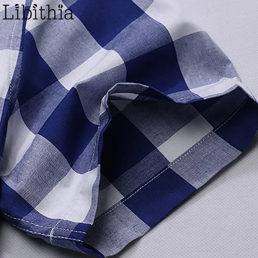 Мужская клетчатая рубашка большого размера 7XL с коротким рукавом и карманом