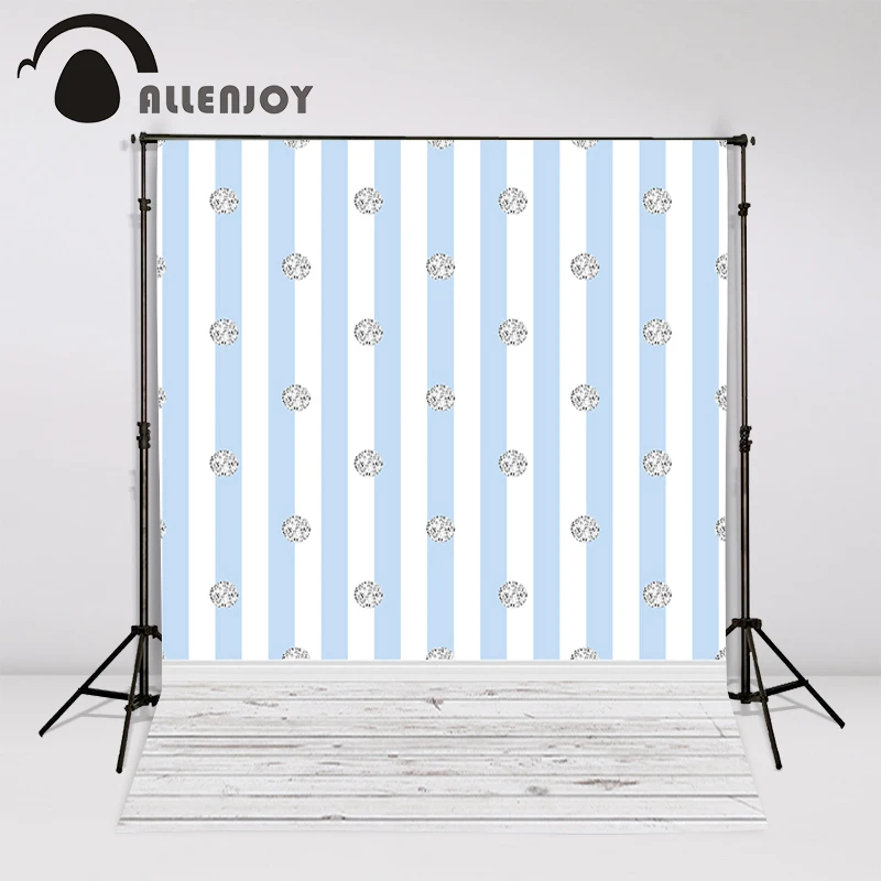 Allenjoy фото фон синий и белый полосы с серебряными пятнами милый деревянный пол