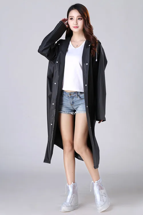 Длинный непромокаемый плащ EVA с капюшоном дождевик плащи женские куртки