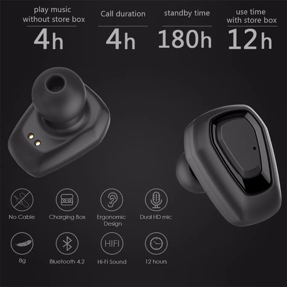 YKSO bluetooth 4 2 наушники беспроводные Hifi A7 TWS портативные аудио и видео стерео с