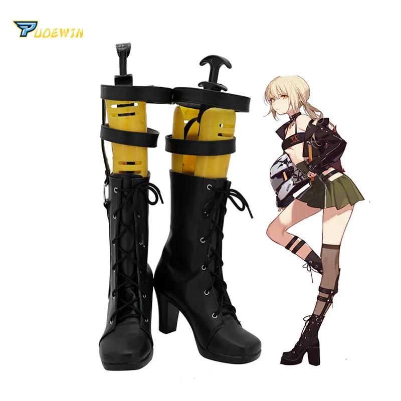 Fate Grand Order FGO Arutoria Pendoragon Cosplay сапоги на высоком каблуке черные|Туфли| |