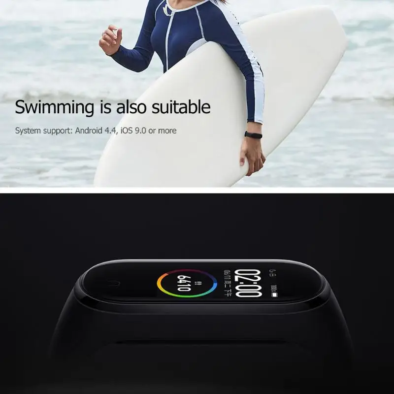 Xiaomi mi Band 4 оригинальная глобальная версия водонепроницаемый смарт mi band 4 браслет пульсометр фитнес 135 мАч 3 вида цветов экран Bluetooth 5,0