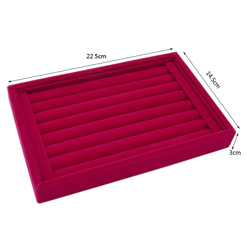 

Hot Sale Trinket Box Suede Ring Earrings Organizer Jewelry Ear Stud Display Velvet Stand Showcase Plate Jewelry Organizer