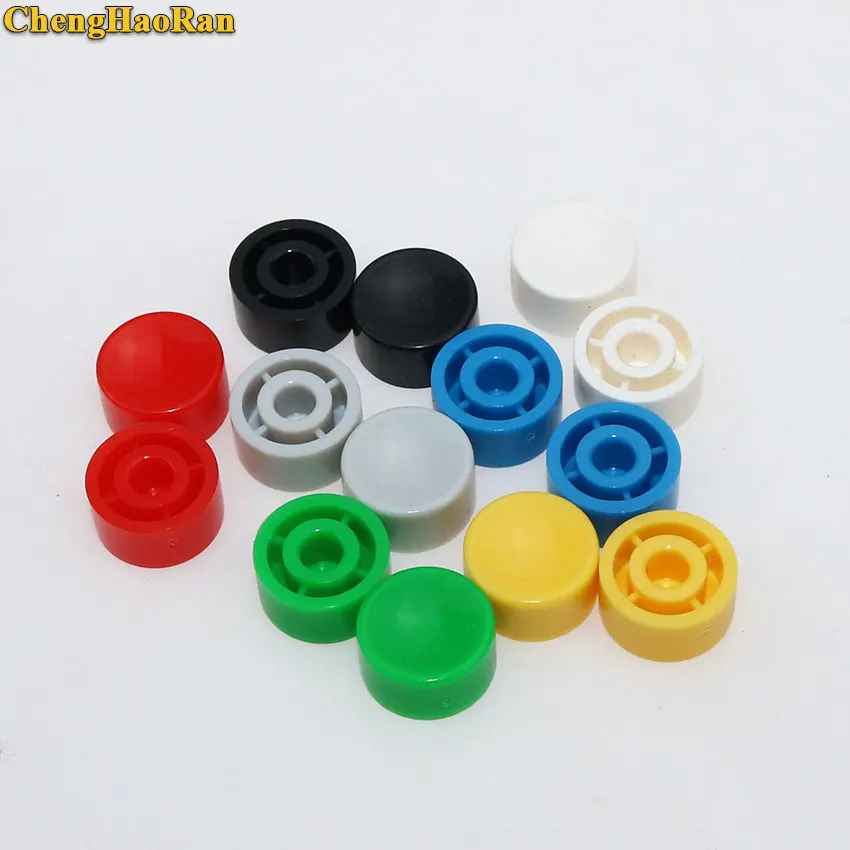 

ChengHaoRan 20 PCS A17 Plastic Tactile Switch Button Caps Push Key Caps Multicolor Concave 5.3*10mm for 6 * 6 Round Tact Switch