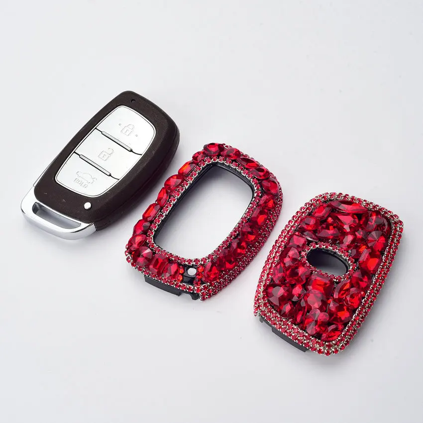 

Lady Style Crystal Diamond Jewelry Smart Car Key Case Cover For Hyundai Creta Ix25 IX35 Elantra Avante Mistra Sonata 9 Tucson