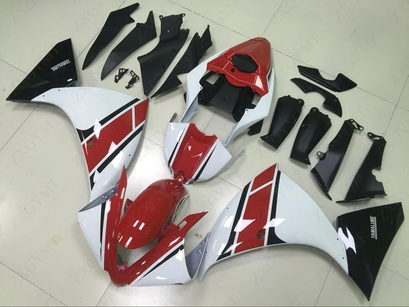 Обтекатель YZFR1 2012 - 2014 Красный Белый Черный пластик Обтекатели YZF R1 13 14 Пластиковые