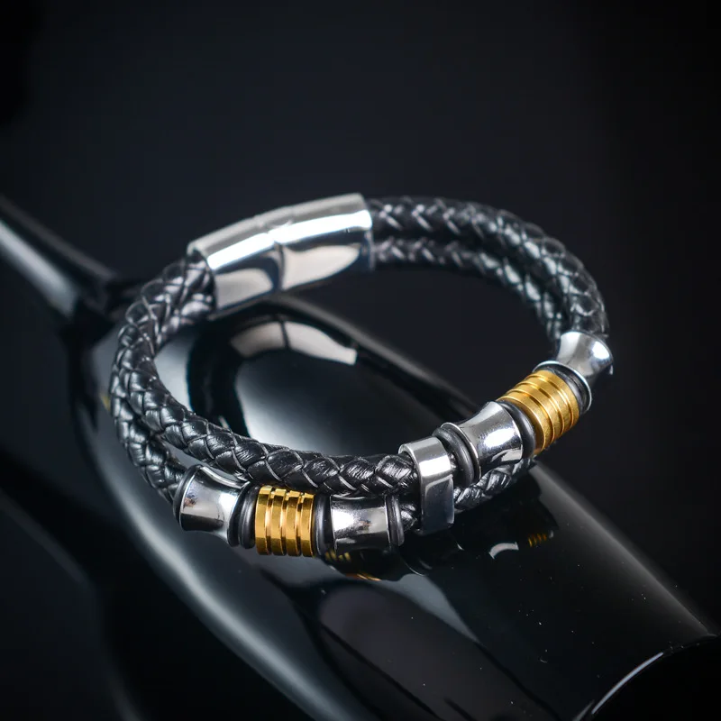 Мужской браслет ARMNVNV 2018 классические двухслойные кожаные браслеты ручной работы