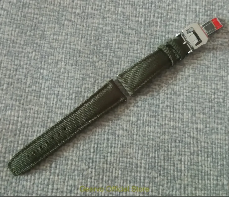Высококачественный нейлоновый зеленый ремешок для часов 22 мм со складной