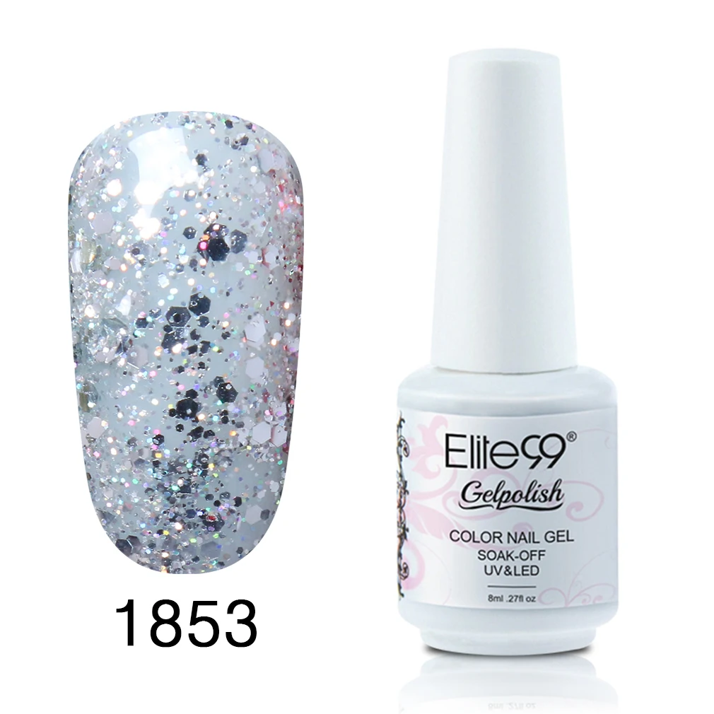 1853 Elite99 Гель-лак UV Vernis полуперманентный праймер верхнее покрытие 8 мл полигель лак для ногтей маникюрный гель лак для ногтей - Цвет: 1853