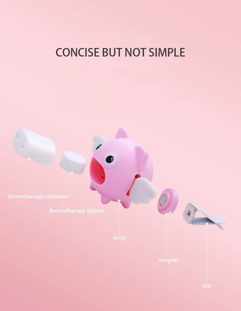 Car Perfume Air Freshener Cartoon Diffuser Vent Clip Parfum Vanilla New Car Smell Fragrance Oil Auto Scent Refresher Essential