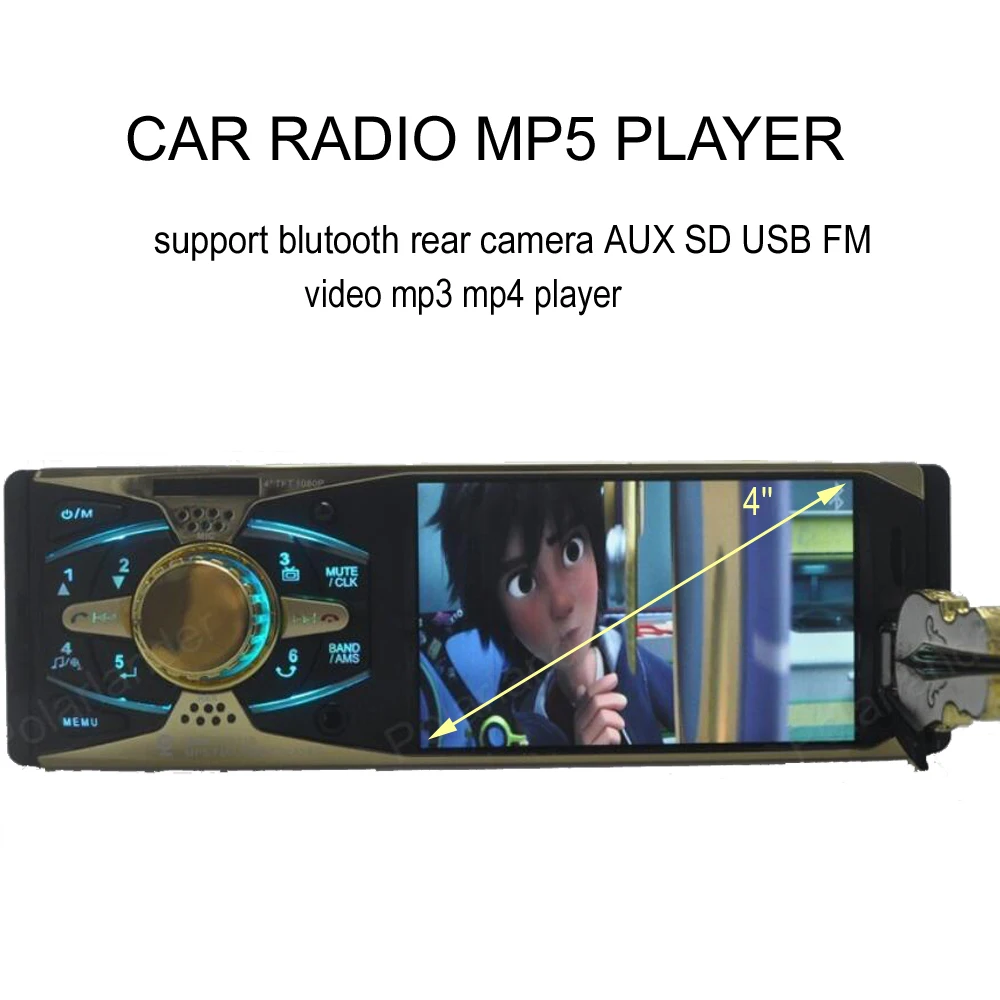 4 ''TFT HD BLUETOOTH ручной автомобильный Радио AUX/SD/USB/FM 1 DIN видео mp5 радио Кассетный