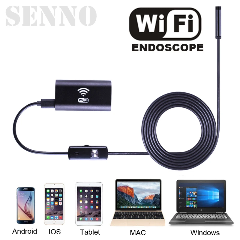 USB эндоскоп камера HD IP67 трубка беспроводной Wifi бороскоп видео осмотр для