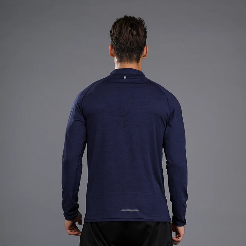 Gym Long Sleeve Mens Quick Dry Running Shirt Mesh Jogging Fitness Training Bike Cycling Jersey Outdoor Men Sports TShirt