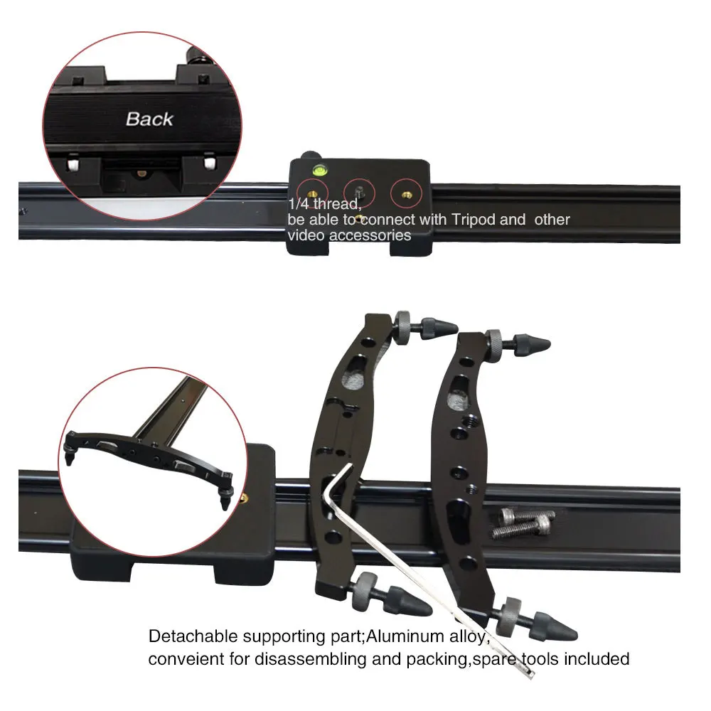 Профессиональная портативная тележка слайдер Mcoplus для видеокамер DSLR 60 см/24