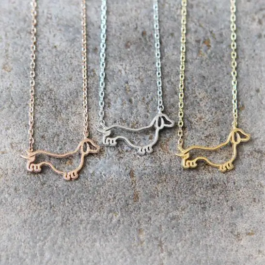 

Jinleansu Dachshund Necklaces Animal Jewelry Pets Dog Tiny Pendant Necklace For Women Girl Gift