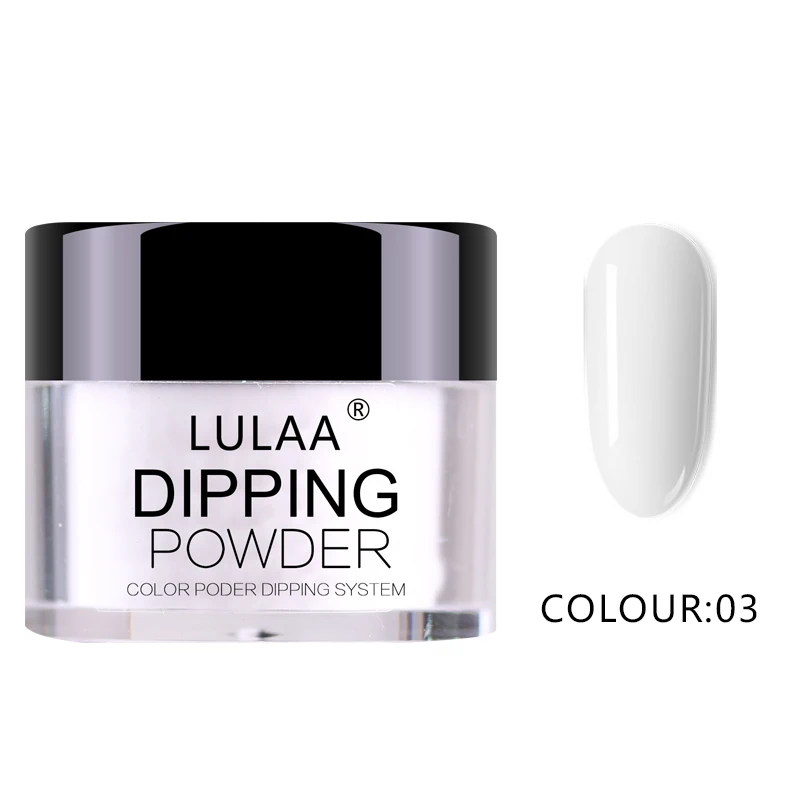 LULAA Dip порошок Набор ногтей Блеск Французский ногтей голографический лак Маникюр сухой хром пигмент погружение пудра для ногтей искусство - Цвет: 03