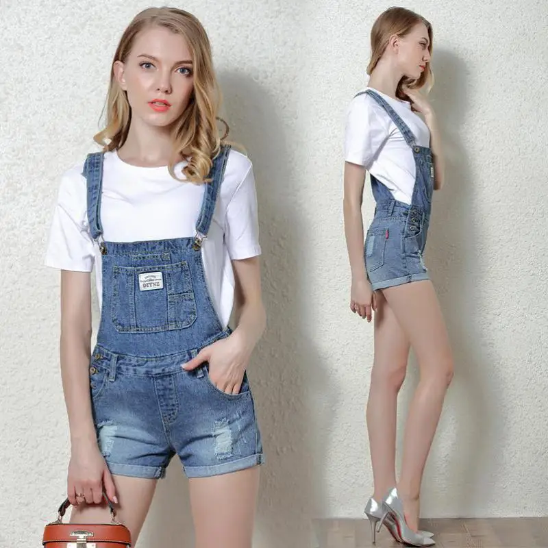 Джинсы на бретельках с дырками белые градиентные | Женская одежда