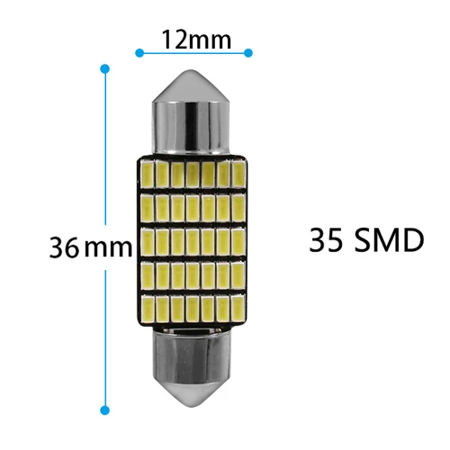 36mm 1 шт. 3014 led гирлянда canbus лампы c5w c10w 31 мм 36 мм 39 мм 42 мм светодиодные лампы для авто Интерьер лампа для чтения багажник лампа чистый белый - Испускаемый цвет: 36mm