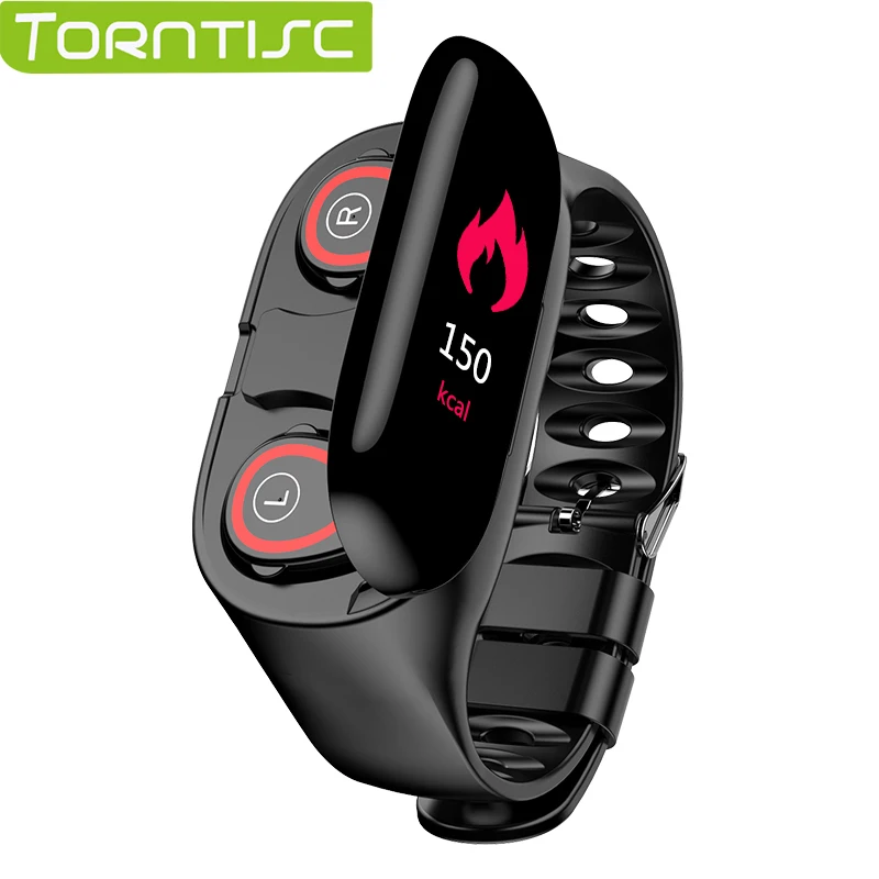 Torntisc новейший AI Смарт часы с Bluetooth наушники монитор сердечного ритма Смарт-браслет долгое время ожидания спортивные часы для мужчин