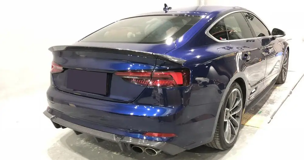 Задний спойлер багажника из углеродного волокна для Audi A5 S5 Sportback хэтчбек 4 двери не седан Стайлинг автомобиля 3 шт