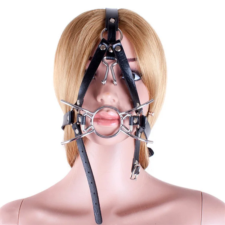 

Spider Shape Mouth Gag Metal O Ring Gag Bondage Restraint With Nose Hook Slave Fetish BDSM Full Head Harness Sex Toys For Adult