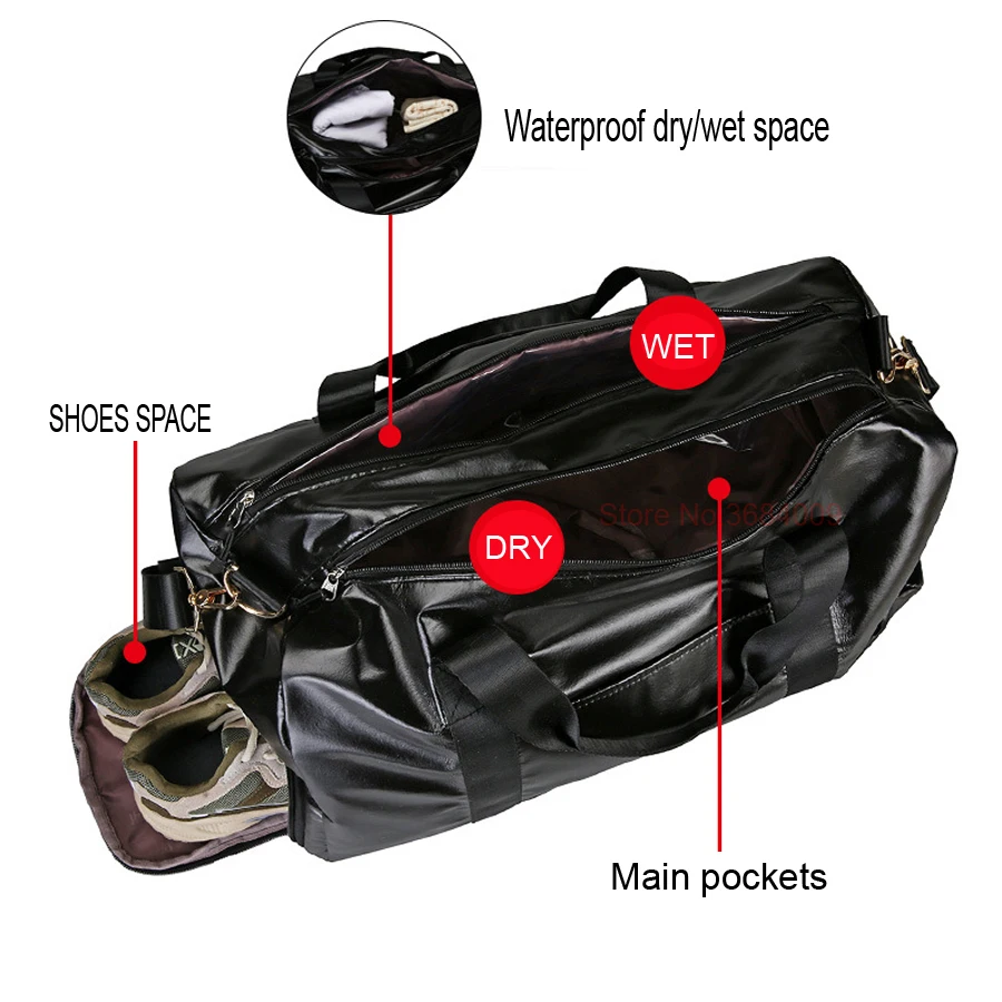 Прямая поставка кожаная мужская спортивная сумка из искусственной кожи женская