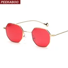 Peekaboo синий желтый красный тонированные солнцезащитные очки женщины маленький кадр полигон 2017 brand design vintage солнцезащитные очки для мужчин ретро