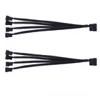 Горячая продажа 2 шт 4pin IDE Molex к 4 портам 3Pin4Pin PC охлаждающий вентилятор кабель питания сплиттера с черными рукавами удлинительные кабели Разъемы