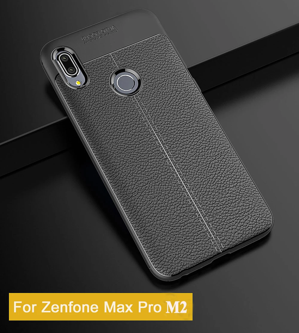 Чехол для телефона s для Asus Zenfone Max Pro M2 ZB631KL, мягкая кожа, текстура, полная защита, чехол на Max Pro M 2 ZB633KL Coque