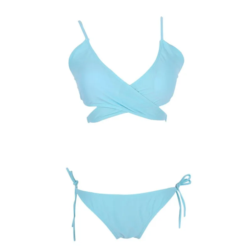 Новинка 2017 сексуальный топ с лямкой на шее бикини женский купальник пуш ап Ретро