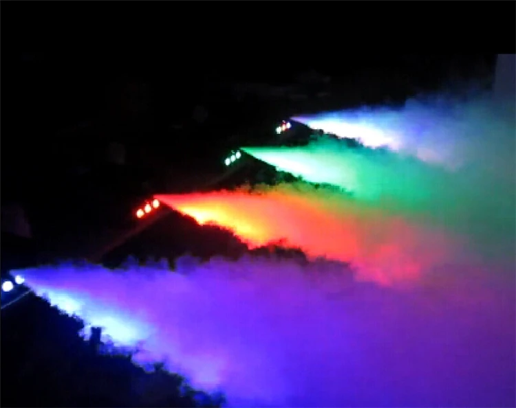 Online Máquina de niebla LED con control remoto inalámbrico, generador de humo con efecto de fiesta de escenario profesional, RGB mezclado, 500W