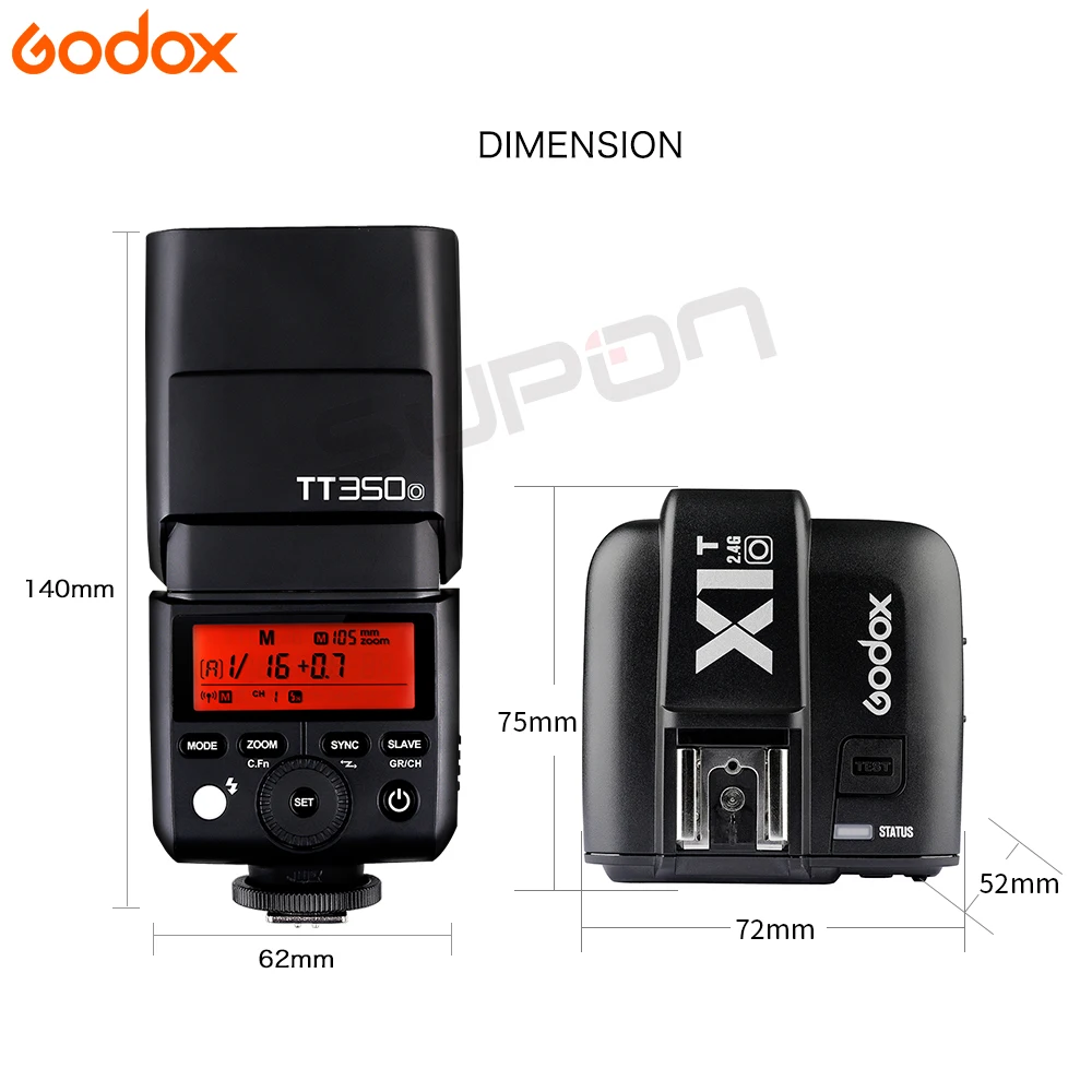 Godox TT350O Миниатюрная лампа-вспышка ttl HSS 1/8000 S GN36 камера вспышка карманные фонари