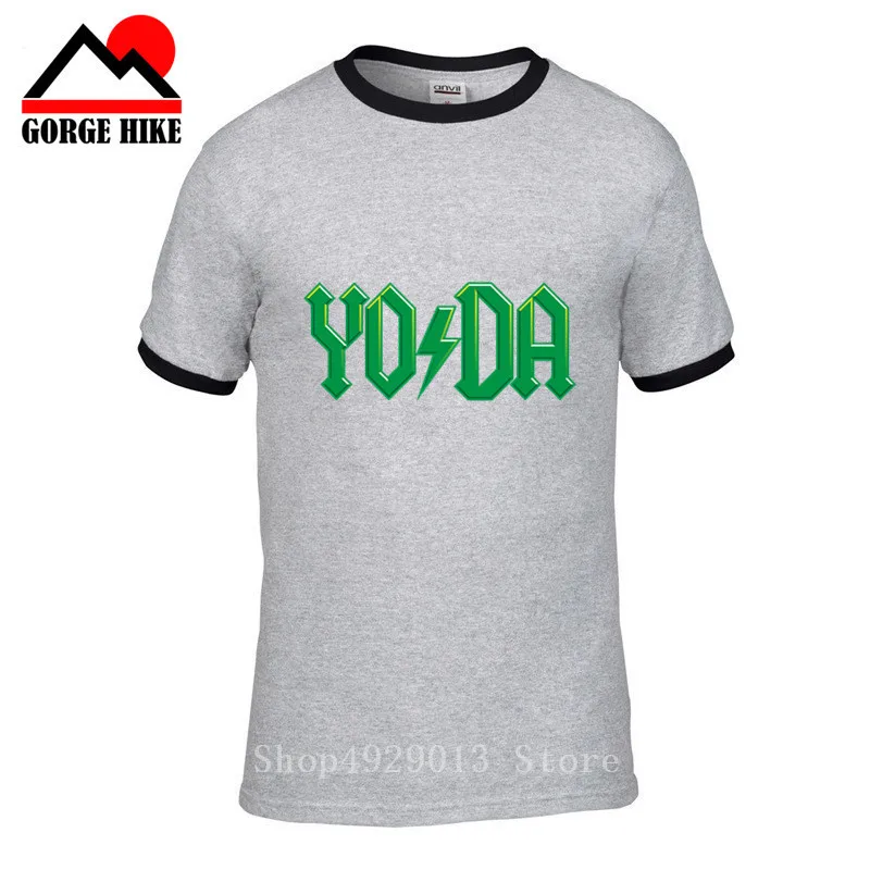 Мужская футболка с Йодой Star Letter Wars хлопковая короткими рукавами и круглым