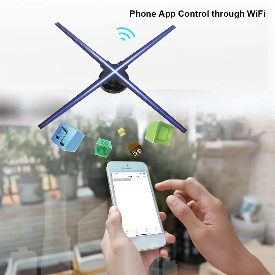 1024*1024 3D голографическая рекламная машина WiFi 3D Голографическая домашний кинотеатр проектор телефон приложение управление 1022 шт Ламповые бусины